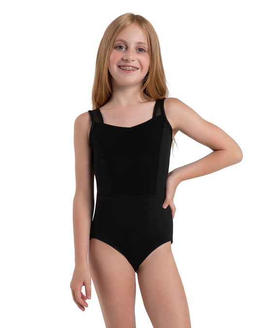 Capezio Jewel Garden Lapis Princess Seamed Mesh Tank Leotard - 12292C Girls - Black