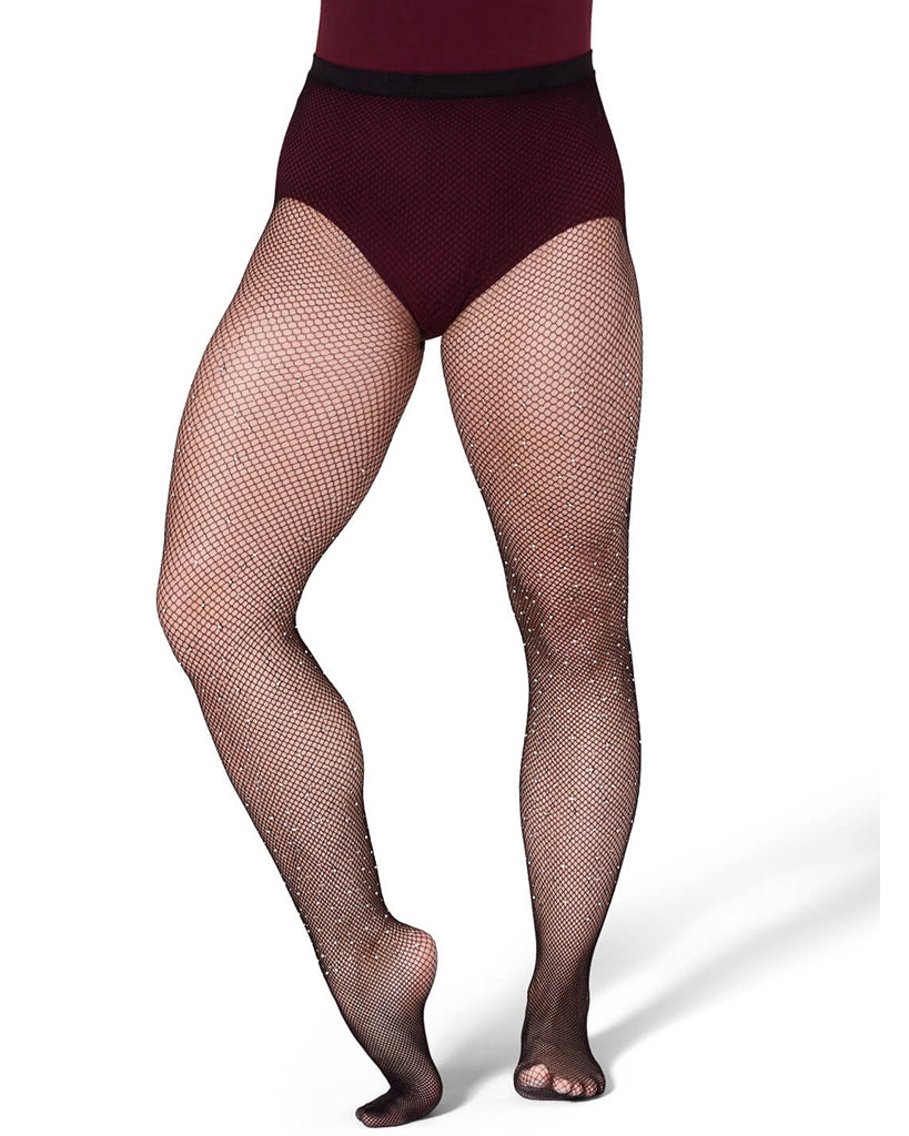 Capezio Professional All-Over Rhinestone Fishnet Dance Tights - 3505W Womens