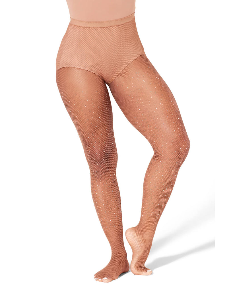 Capezio Professional All-Over Rhinestone Fishnet Dance Tights - 3505W Womens