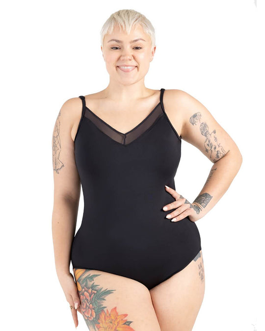 Capezio Reminiscent V Neck Mesh Detail Camisole Leotard - 12239W Womens