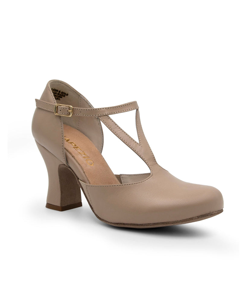 Capezio Shanel Y Strap Nappa Leather 3" Character Shoes - 850 Womens