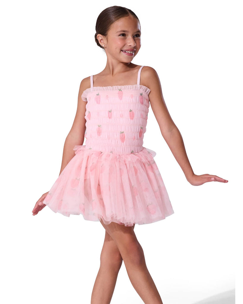 Capezio Shortcake Smocked Bodice Strawberry Print Camisole Tutu Ballet Dress - F12630C Girls