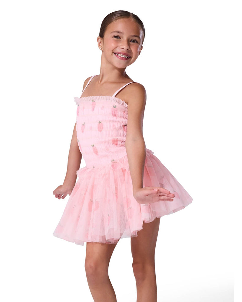 Capezio Shortcake Smocked Bodice Strawberry Print Camisole Tutu Ballet Dress - F12630C Girls