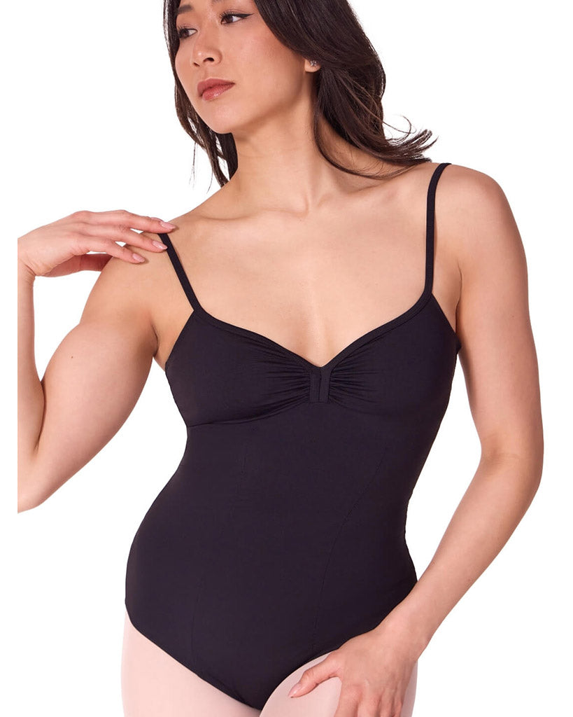 Capezio Soft Elegance Ruched Front Cross Back BraTek2 Camisole Leotard - EL100W Womens