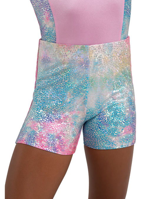 Capezio Unicorn Disco Metallic Gymnastic Shorts - 12307C - Girls Unicorn Sparkle