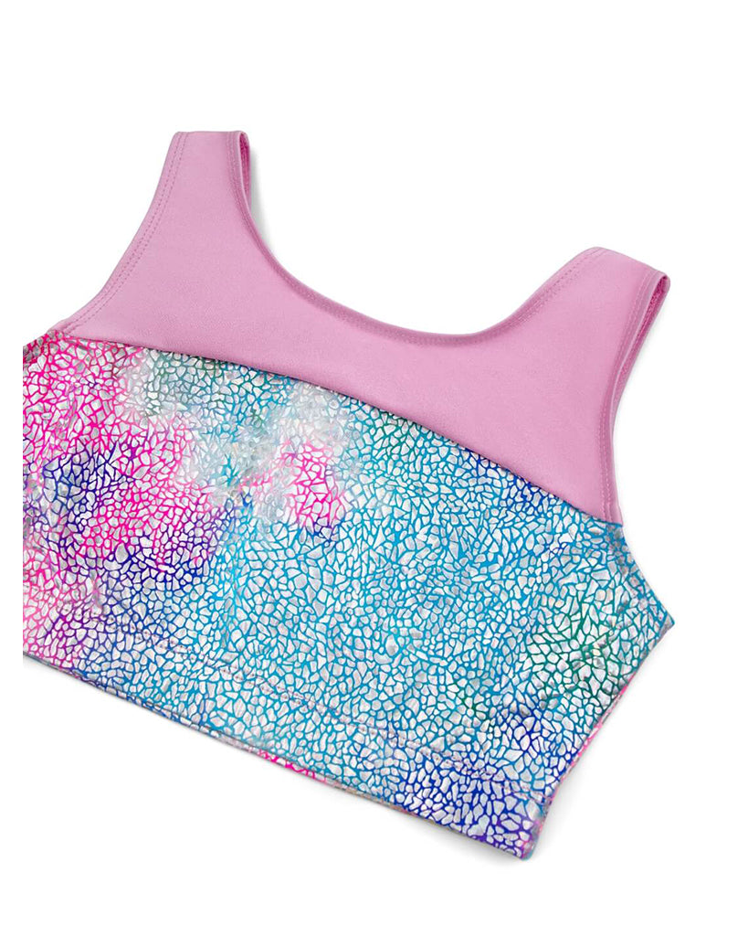 Capezio Unicorn Disco Starlight Metallic Gymnastic Top - 12308C - Girls Unicorn Sparkle