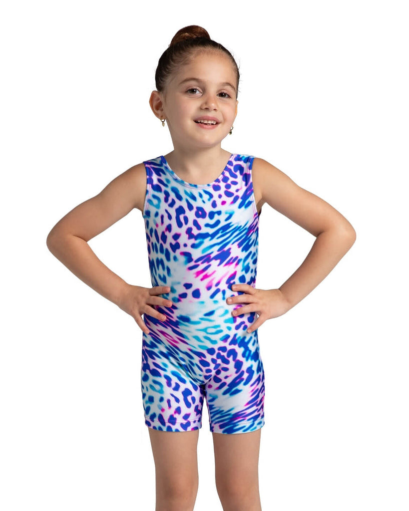 Capezio Valley Gymnastic Tank Biketard - F12594C - Girls - Wild One Print / Bright Pink