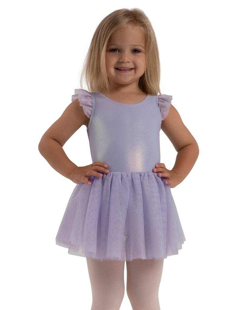 Capezio Wanderlust Voyage Metallic Flutter Sleeve Tank Tutu Ballet Dress - 12283C Girls