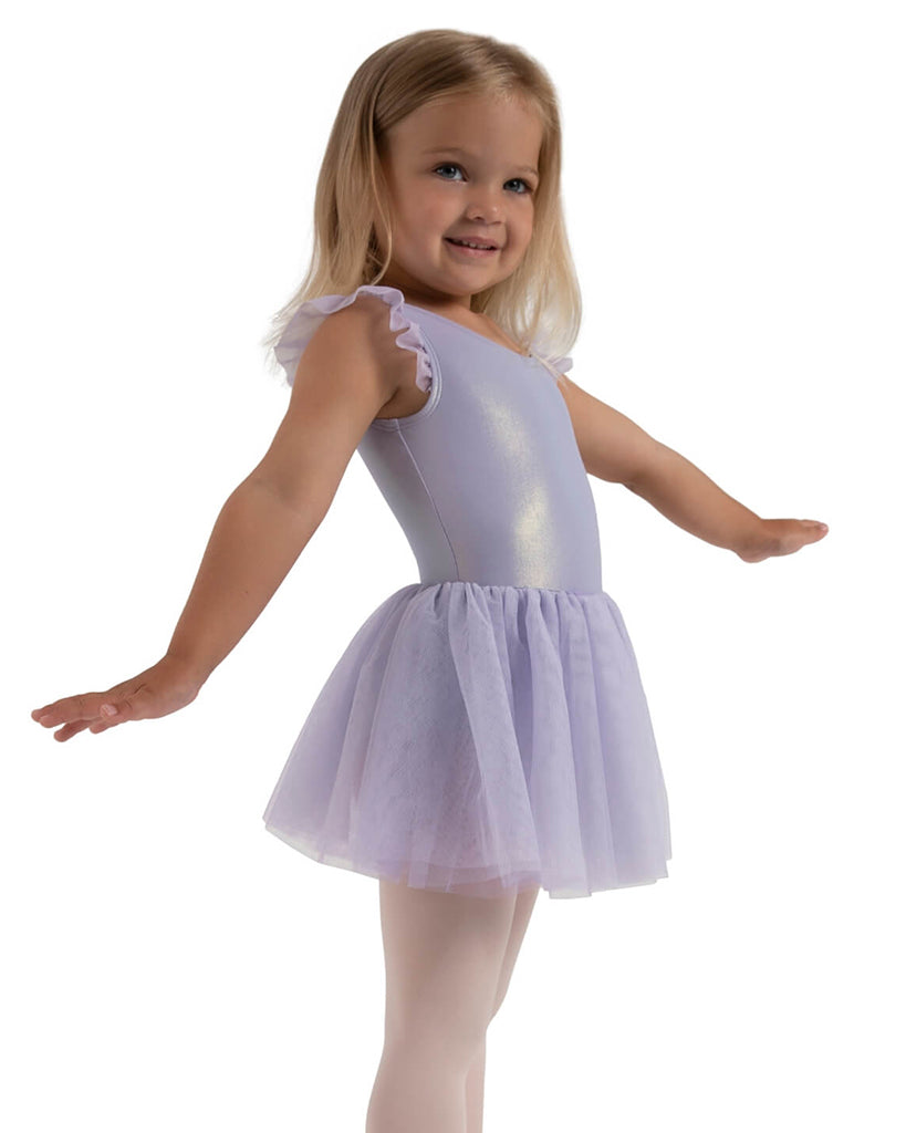 Capezio Wanderlust Voyage Metallic Flutter Sleeve Tank Tutu Ballet Dress - 12283C Girls