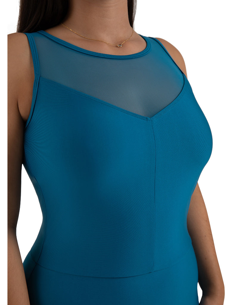 Capezio Yarrow Mesh Neckline Open Back Tank Leotard - 12269W Womens