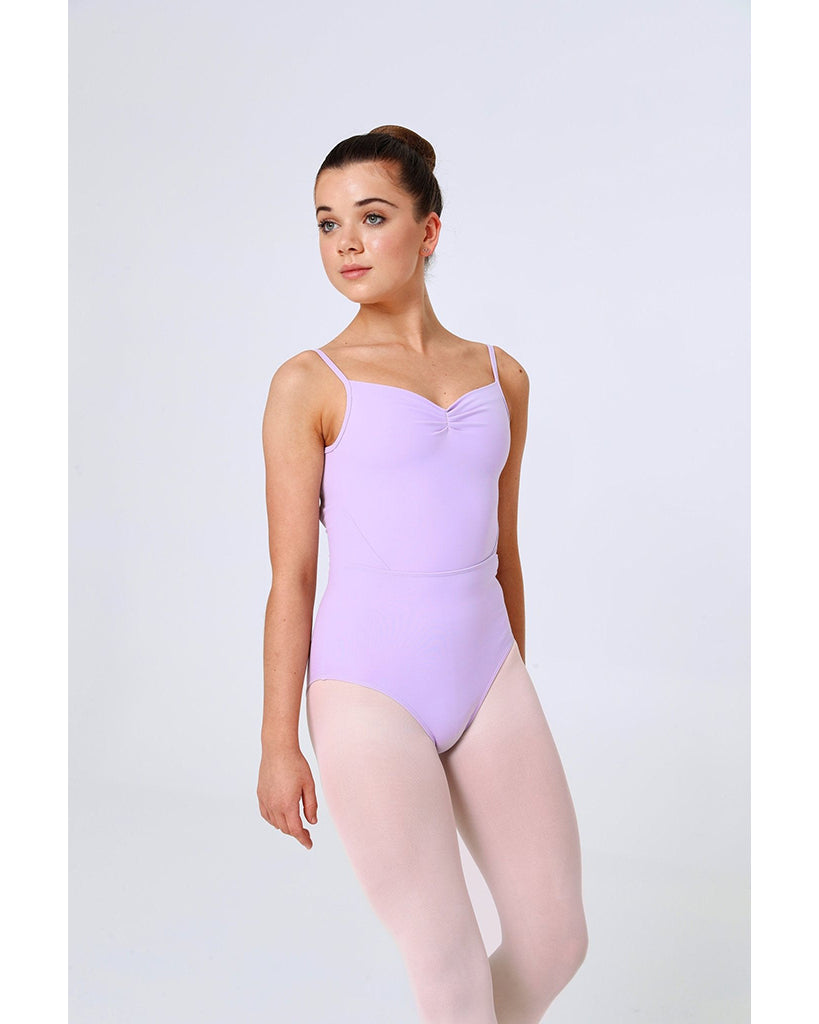 Claudia Dean World Odette Signature Collection Sweetheart Pinched Neckline Open Back Camisole Leotard - Girls Pastel Lilac Extra Large