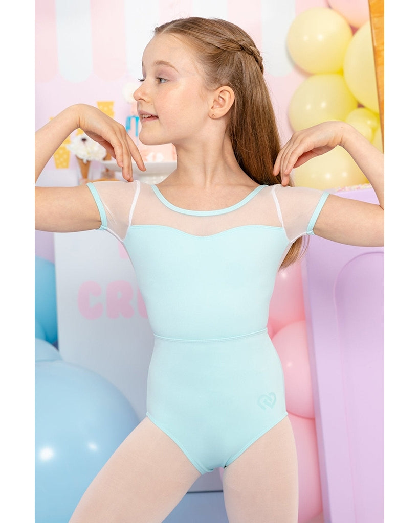 Claudia Dean World Sundae Ice Cream Collection Sweetheart Neckline Seamed Cap Sleeve Leotard - Women