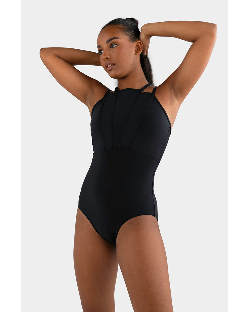 Every Turn Cinched Double Strap Leotard Girls Black