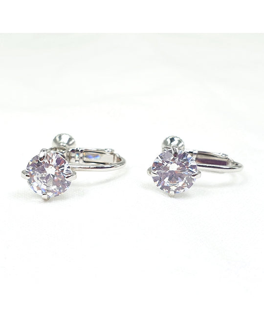 FH2 8mm Dance Competition Clip-On Rhinestone Earrings