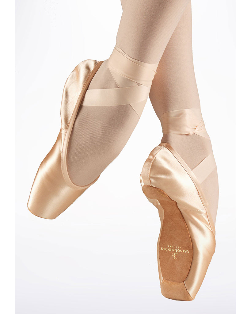 Gaynor Minden Europa Suede Tip Sleek Fit Pointe Shoes - Extra Flex Shank Low Heel Deep Vamp - Womens