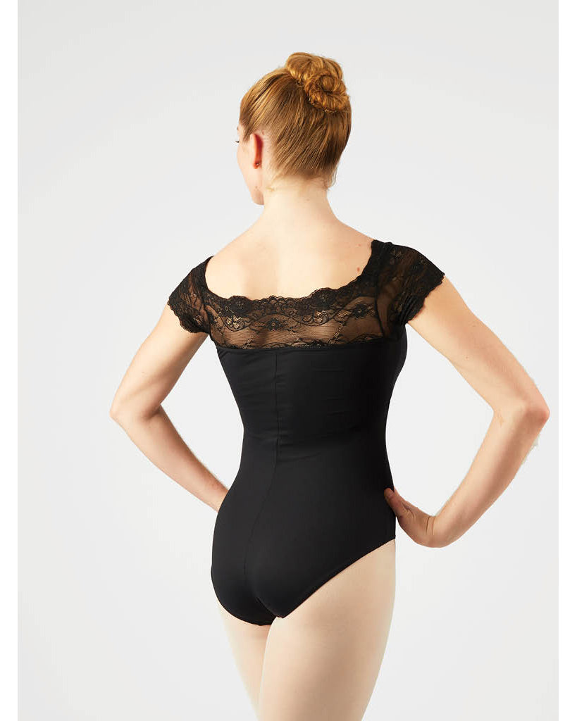 Gaynor Minden Sarabande Lace Short Sleeve Leotard - Womens