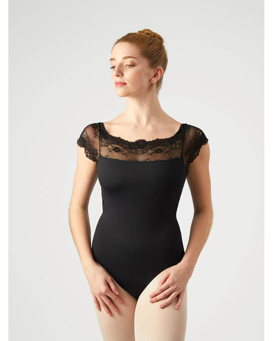 Gaynor Minden Sarabande Lace Short Sleeve Leotard - Womens
