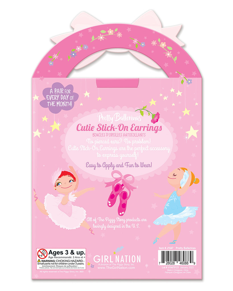 Girl Nation Cutie Stick-On Earrings - Pretty Ballerinas