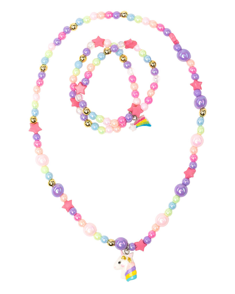 Great Pretenders Cheerful Starry Unicorn Necklace Bracelet Set