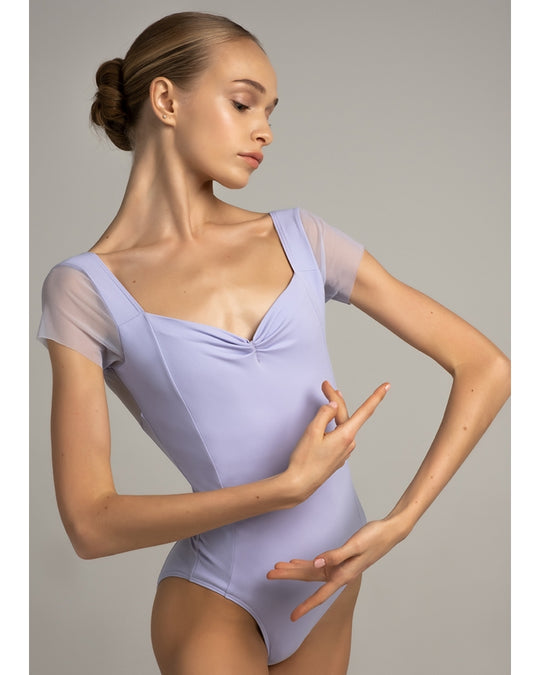 Grishko Effie Pinch Front Scoop Back Mesh Cap Sleeve Leotard - DAD2003/2MP Girls