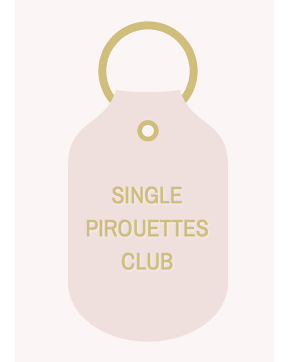 Hand &amp; Sew Dancewear Centre Recycled Leather Keychain - Single Pirouettes Club - Natural