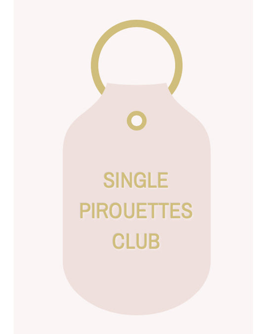 Hand & Sew Dancewear Centre Recycled Leather Keychain - Single Pirouettes Club - Natural