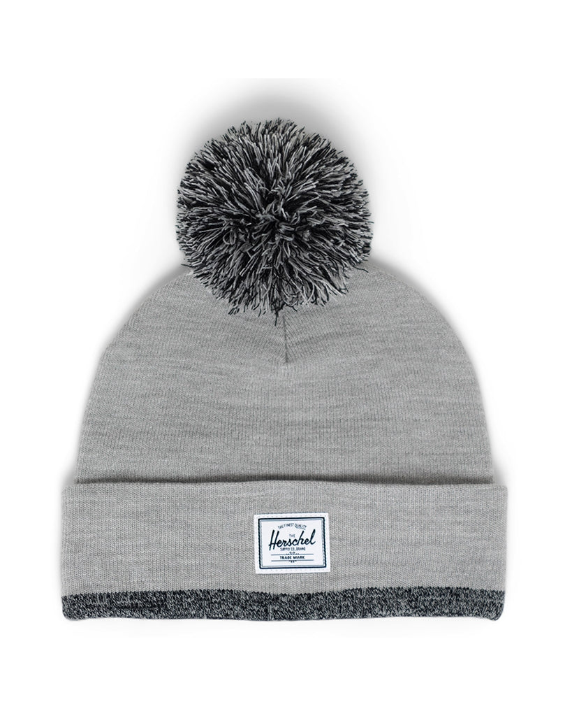 Herschel Supply Co Elmer Stripe Pom Beanie - Heather Light Grey