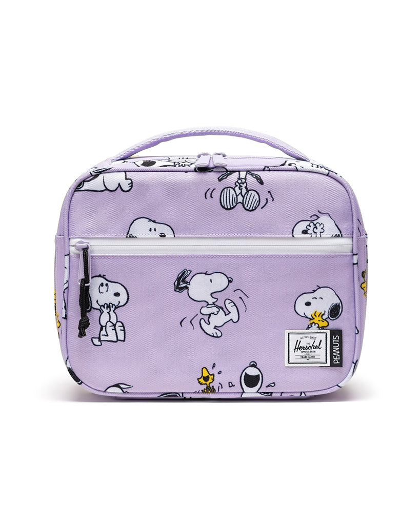 Herschel Supply Co Peanuts® Pop Quiz Lunch Bag Little Herschel - Snoopy and Woodstock Pastel Lilac