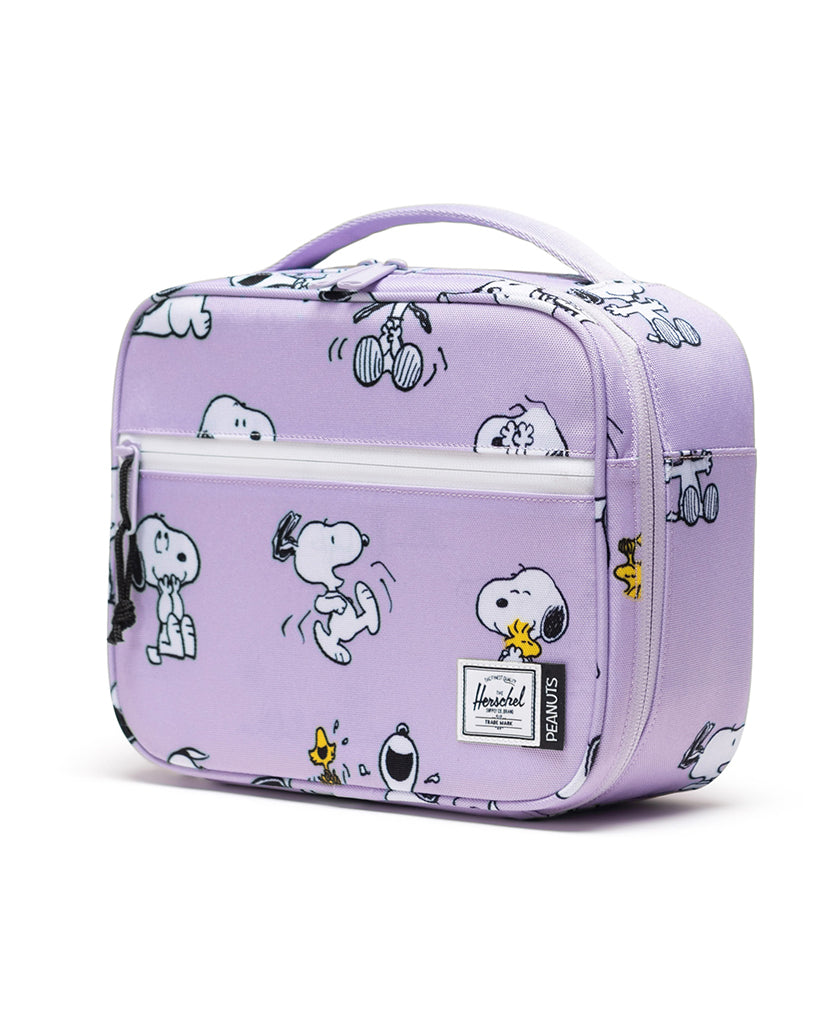 Herschel Supply Co Peanuts® Pop Quiz Lunch Bag Little Herschel - Snoopy and Woodstock Pastel Lilac