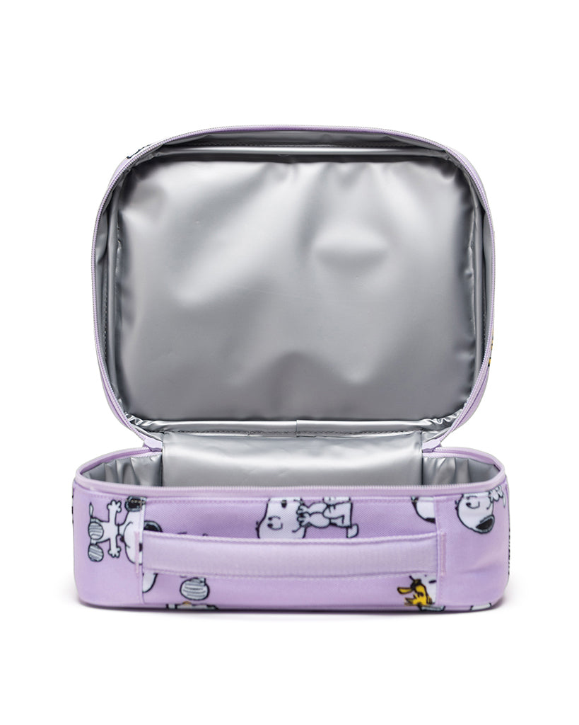 Herschel Supply Co Peanuts® Pop Quiz Lunch Bag Little Herschel - Snoopy and Woodstock Pastel Lilac