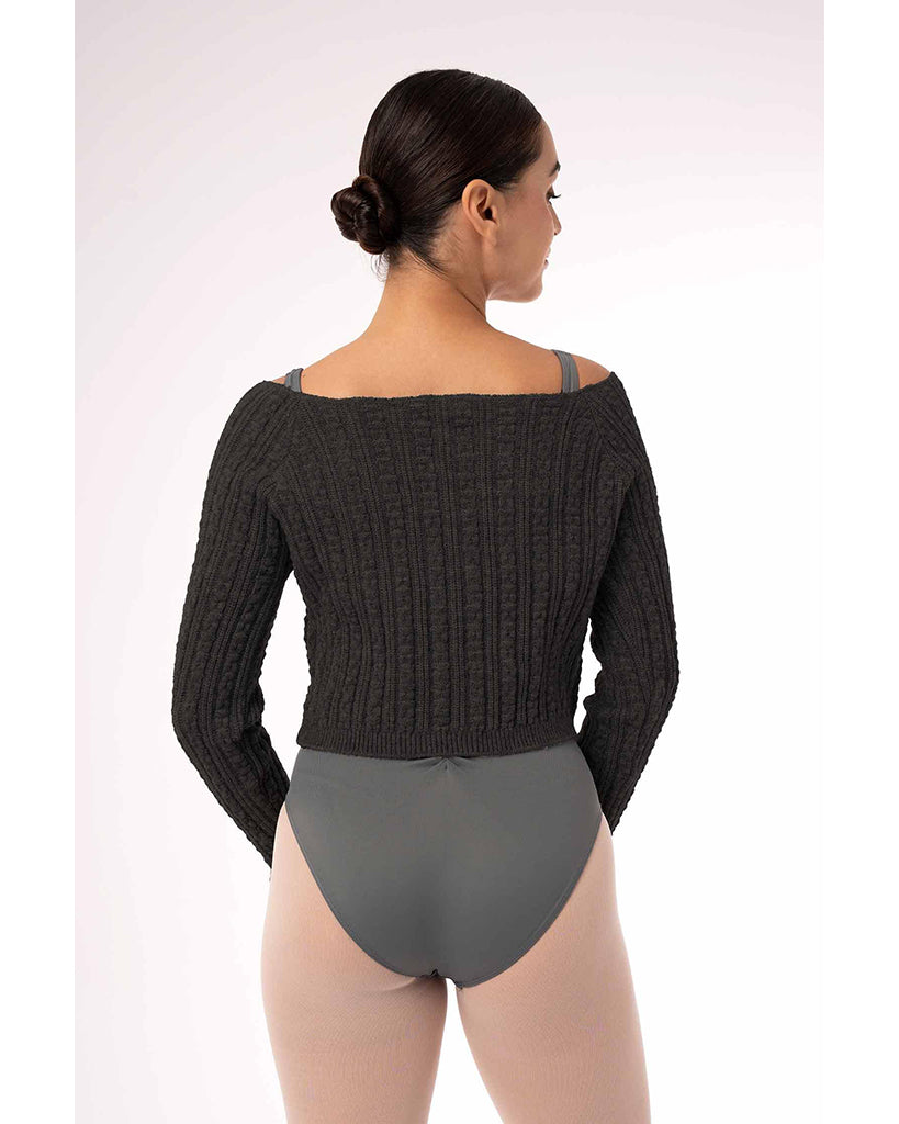 Intermezzo Fedora Boat Neck Knitted Cropped Raglan Long Sleeve Sweater - 6646 Womens