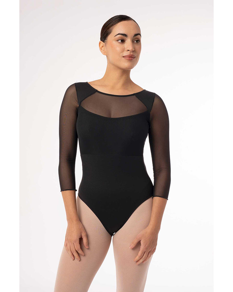 Intermezzo Fiona Eclipse Mesh Open Back 3/4 Sleeve Leotard - 31703 Womens