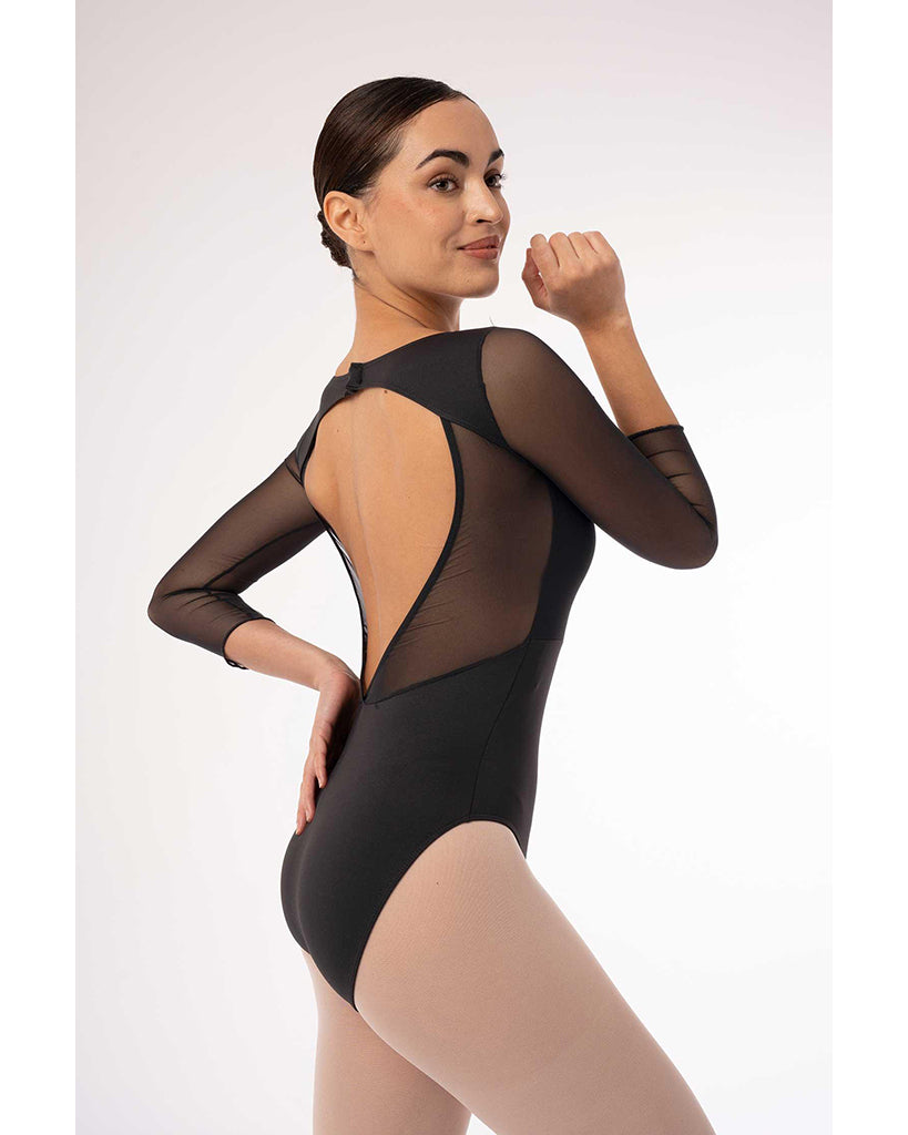 Intermezzo Fiona Eclipse Mesh Open Back 3/4 Sleeve Leotard - 31703 Womens