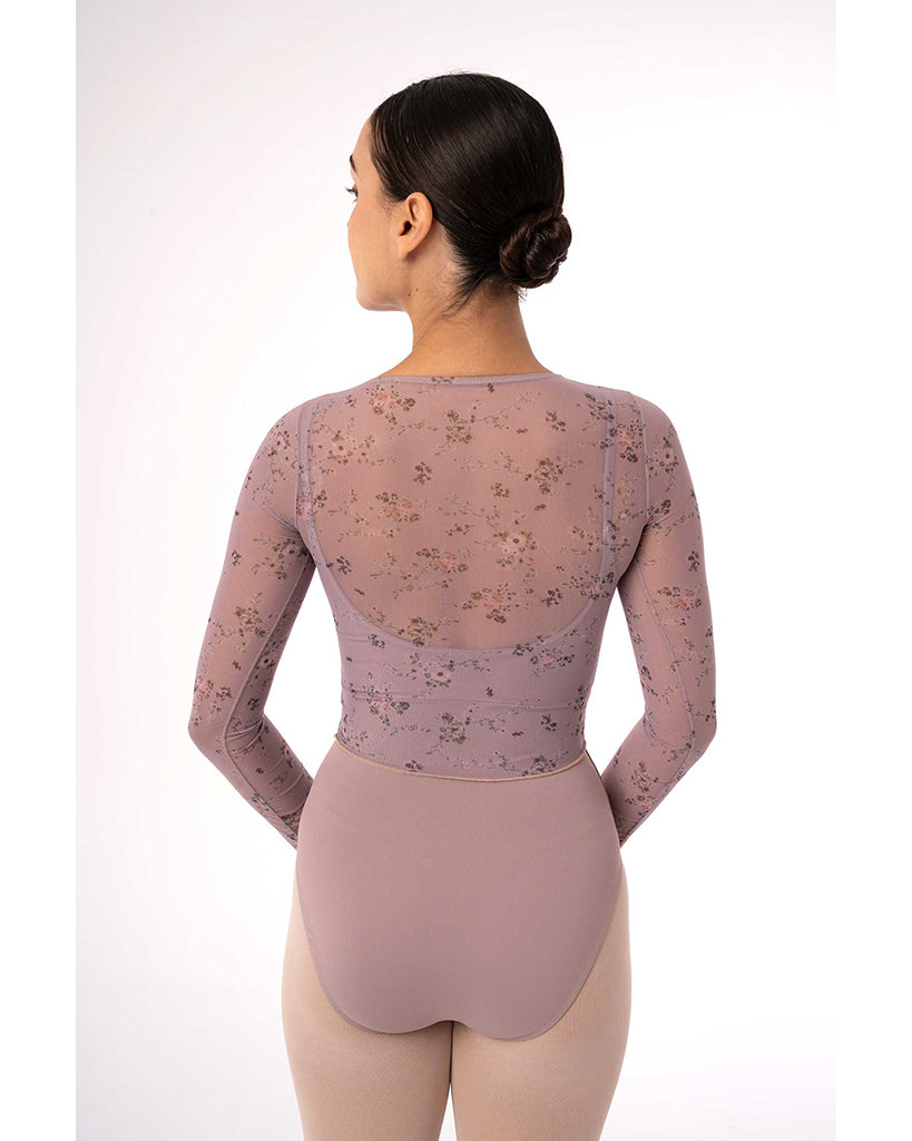 Intermezzo Fiore Petite Fleur Printed Floral Tulle Fitted Long Sleeve Shirt - 6645 Womens