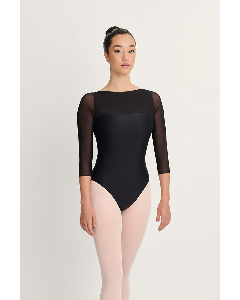 Intermezzo Gaelle Boat Neck Double Layer Tulle 3/4 Sleeve Leotard - 31712 Womens