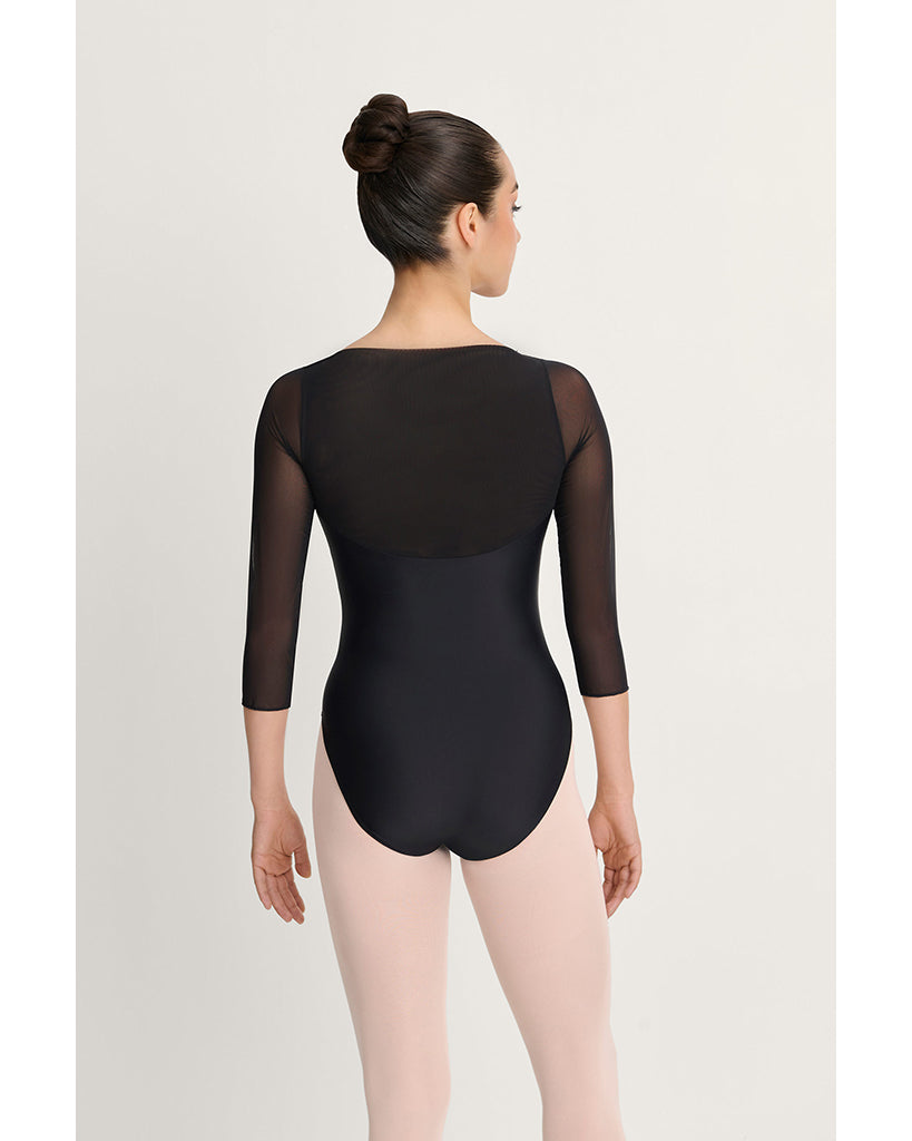 Intermezzo Gaelle Boat Neck Double Layer Tulle 3/4 Sleeve Leotard - 31712 Womens