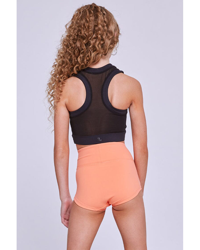 Jo+Jax Feel Flex Mesh Back Crop Top - Girls - Black