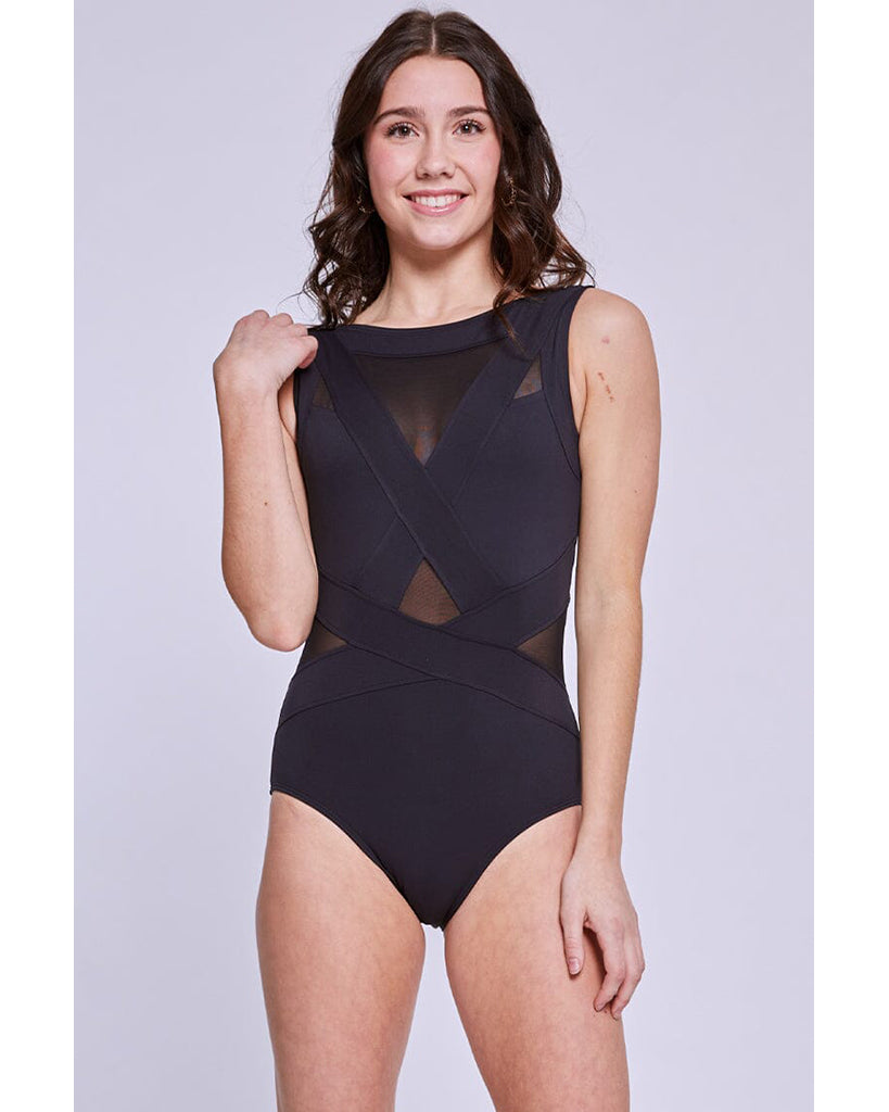 Jo+Jax Idol Mesh Panel Strapless Leotard - Womens - Black - Dancewear Centre