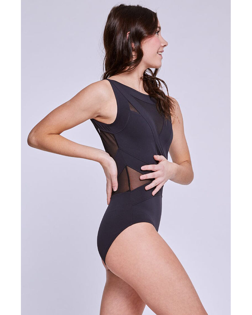 Jo+Jax Idol Mesh Panel Strapless Leotard - Womens - Black