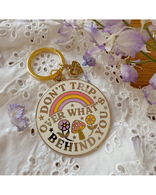 Kindness is Magic Don't Trip Over What's Behind You Enamel Keychain