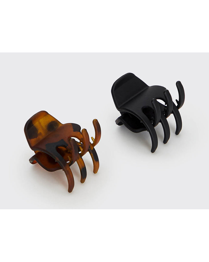 Kitsch Eco-Friendly Medium Claw Clip 2pc Set - Black & Tort