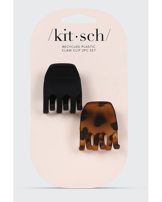 Kitsch Eco-Friendly Medium Claw Clip 2pc Set - Black & Tort