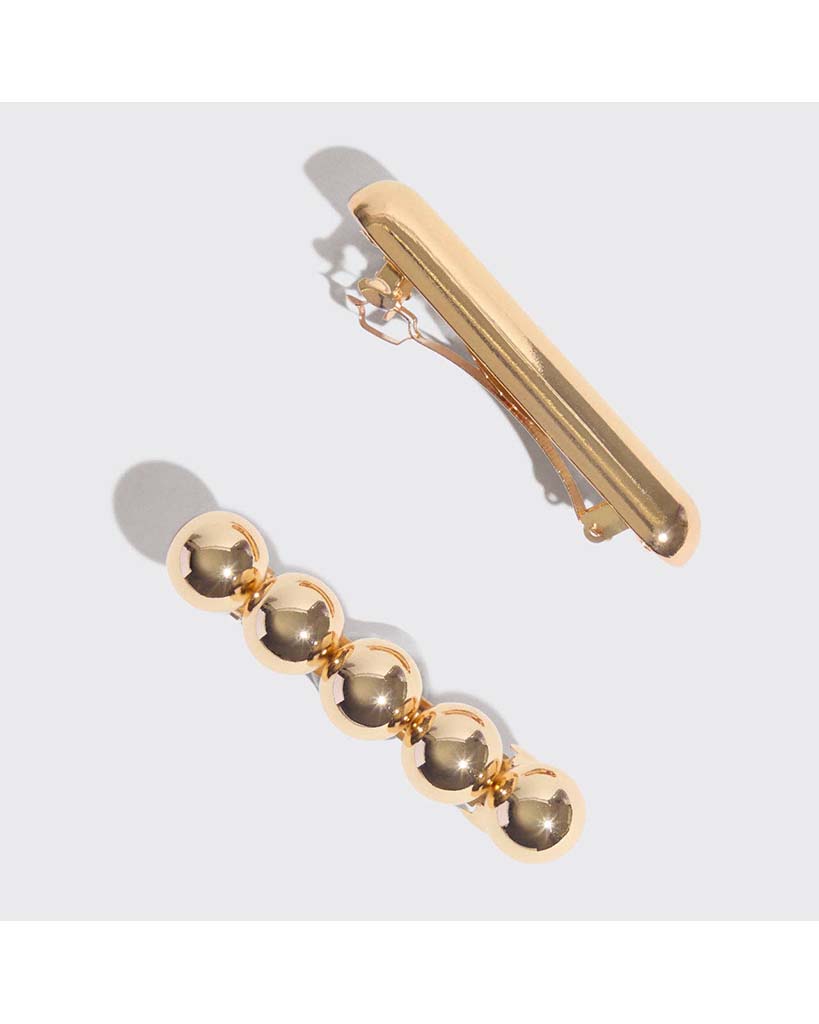 Kitsch Gold Metal Barrettes