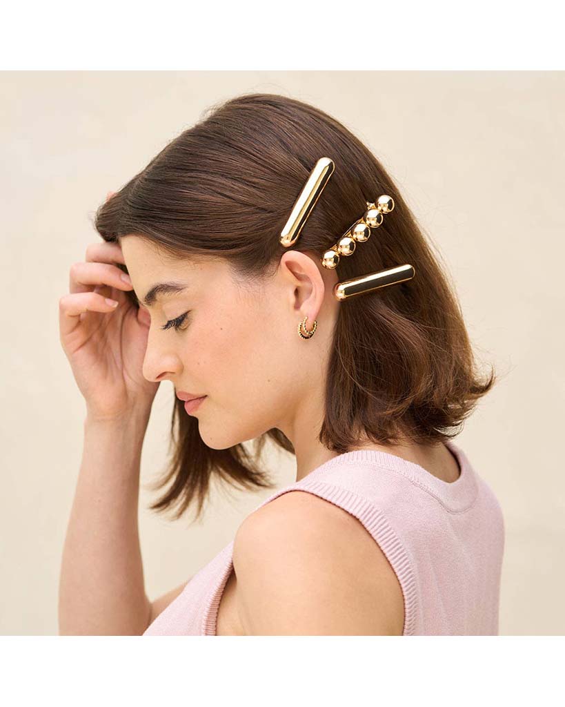 Kitsch Gold Metal Barrettes
