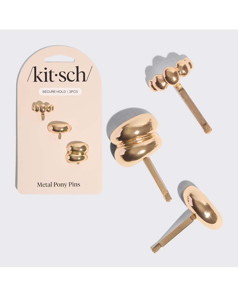 Kitsch Gold Metal Pony Pins 3 Pc Set