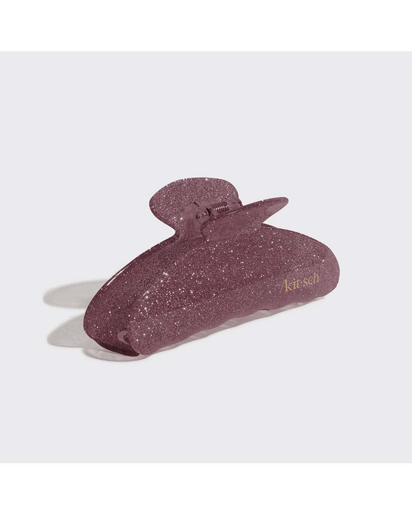 Kitsch Holiday Pink Glitter Claw Clip