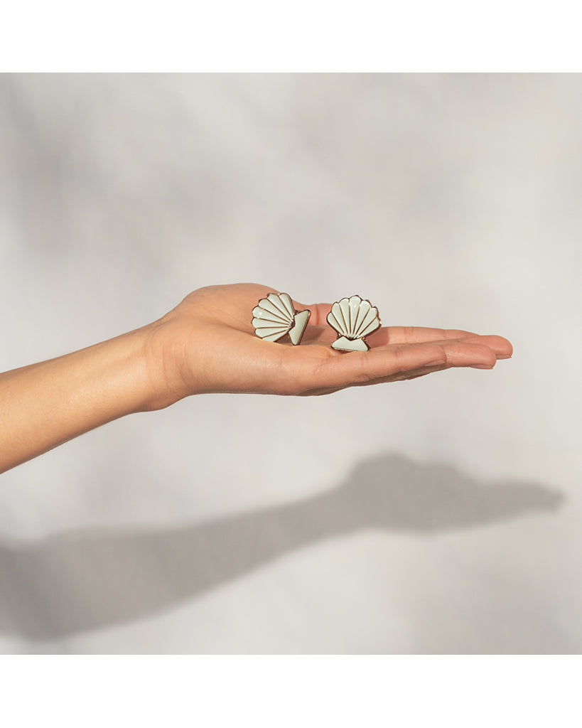 Kitsch Metal Clam Shell Hair Clip 2pc Set - Gold & Pearlized Cream