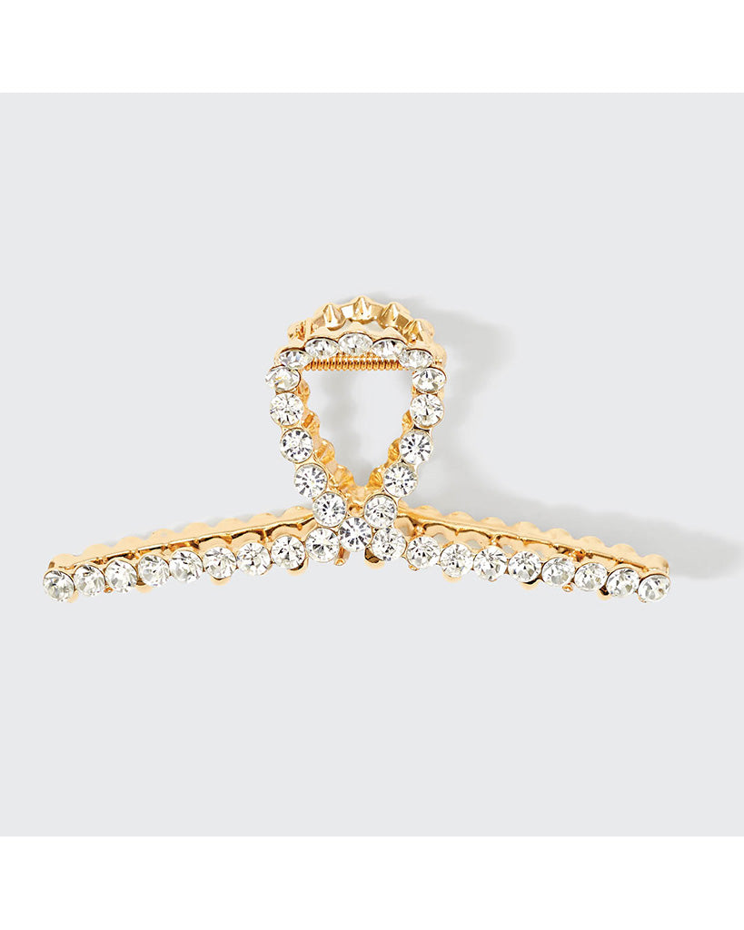 Kitsch Metal Rhinestone Loop Claw Clip 1pc - Gold