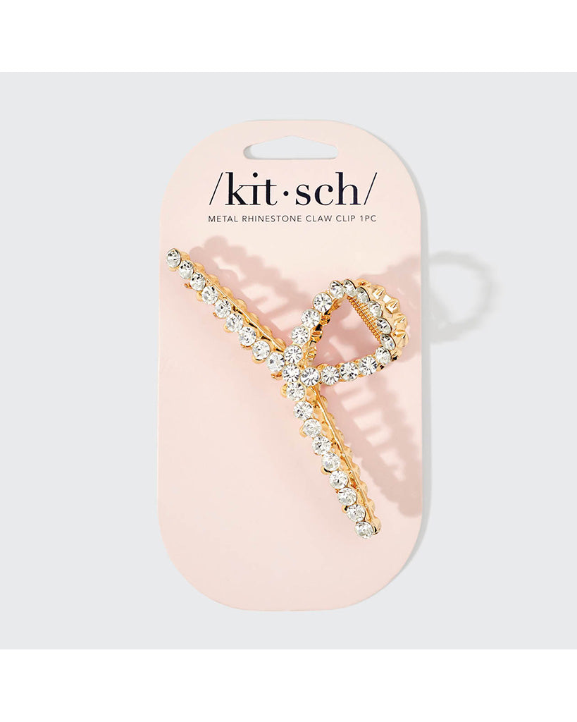 Kitsch Metal Rhinestone Loop Claw Clip 1pc - Gold