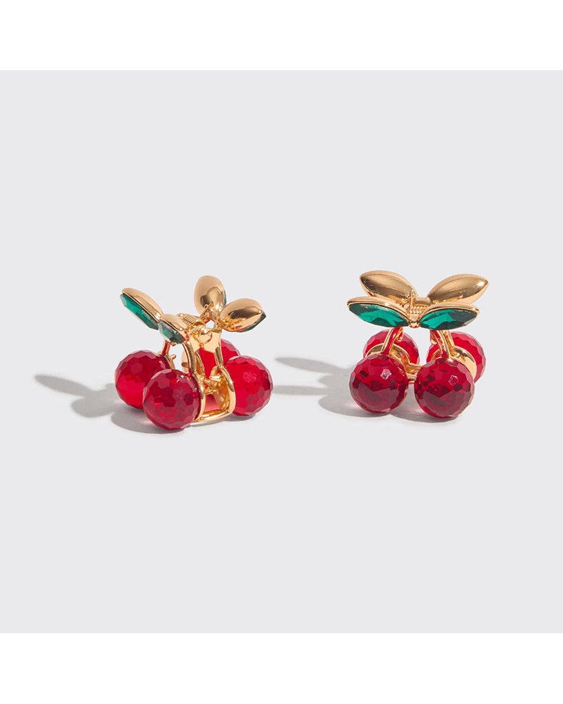 Kitsch Mini Rhinestone Claw Clips 2pc Set - Cherry